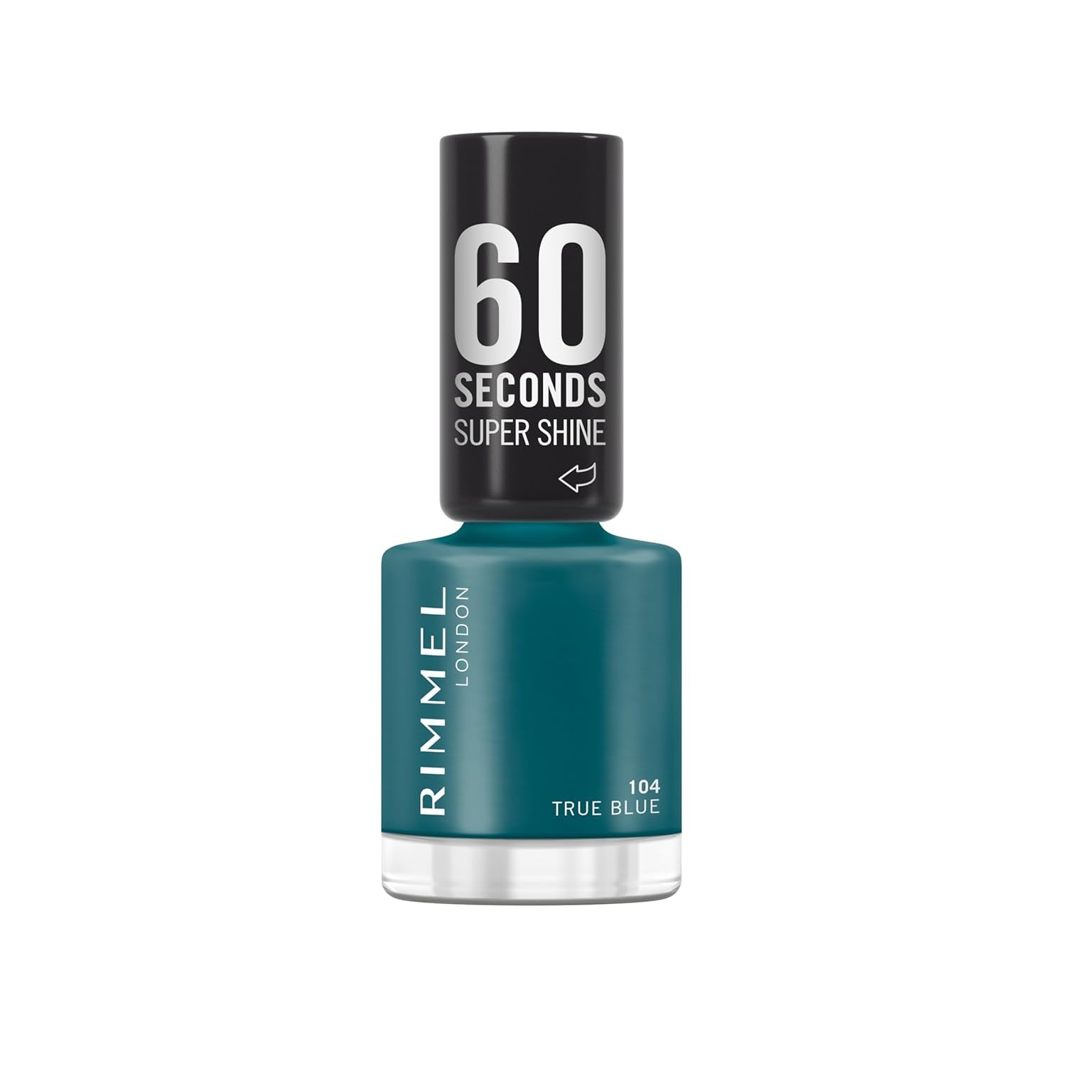 Rimmel 60 Seconds Super Shine Nagellack, schnell trocknend, lebendige Farbe, langlebig, 8 ml, 104 True Blue