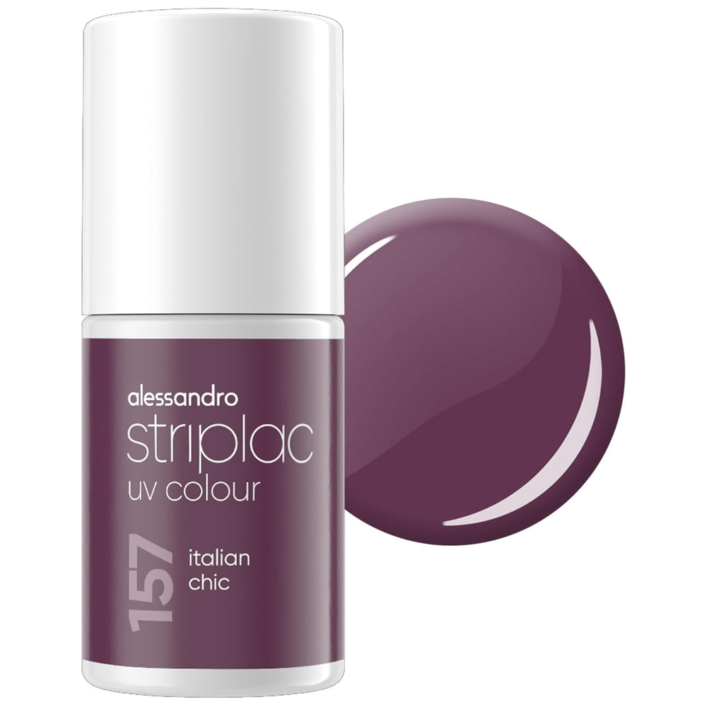 UV-Nagellack alessandro Striplac Midnight Black – Zart und langanhaltend – Einfache Entfernung dank Peel-Off-Entfernungstechnologie – Vegan und tierversuchsfrei – 8 ml