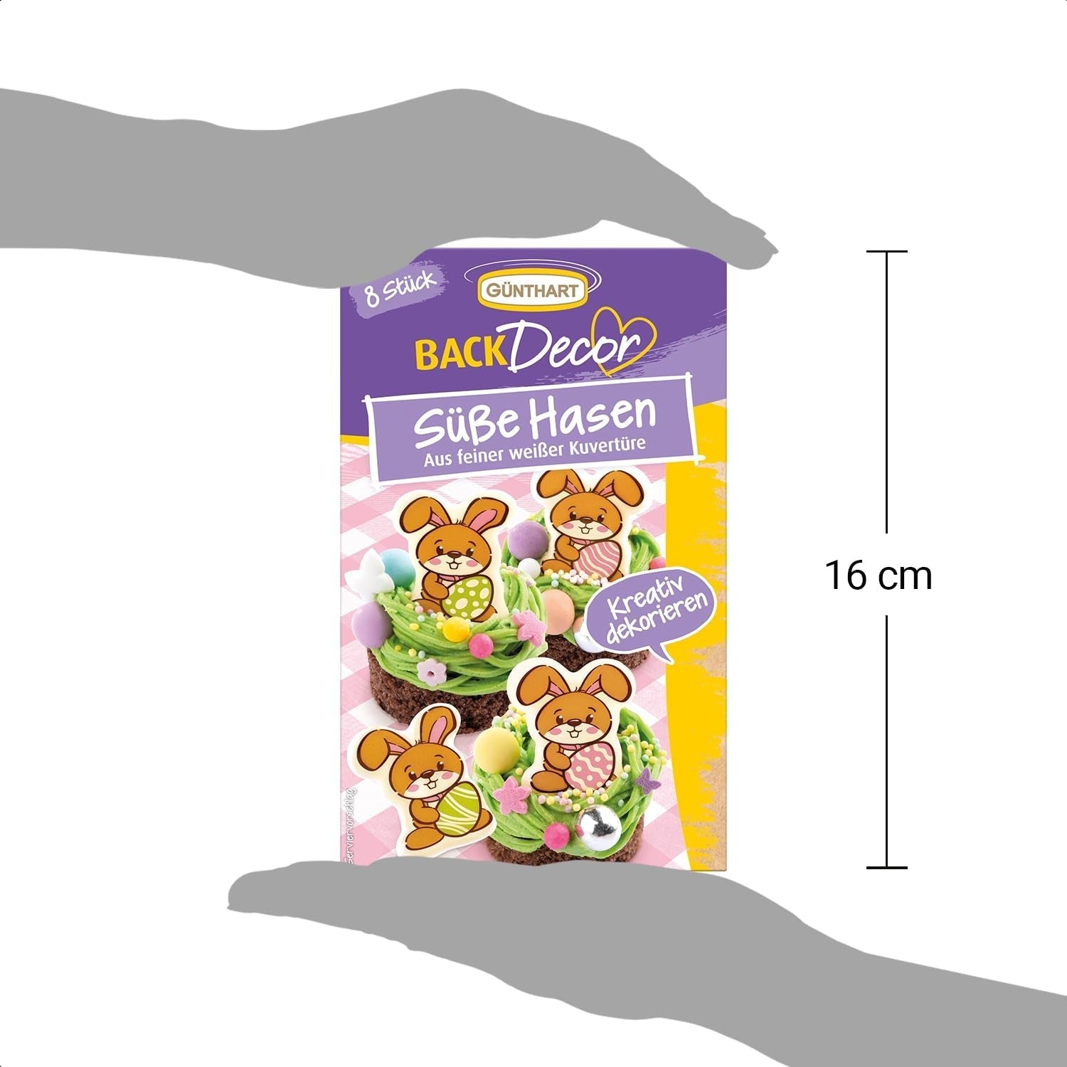 Günthart Backdecor Süße Hasen aus feiner weißer Schokolade Naty Shop Pralinen
