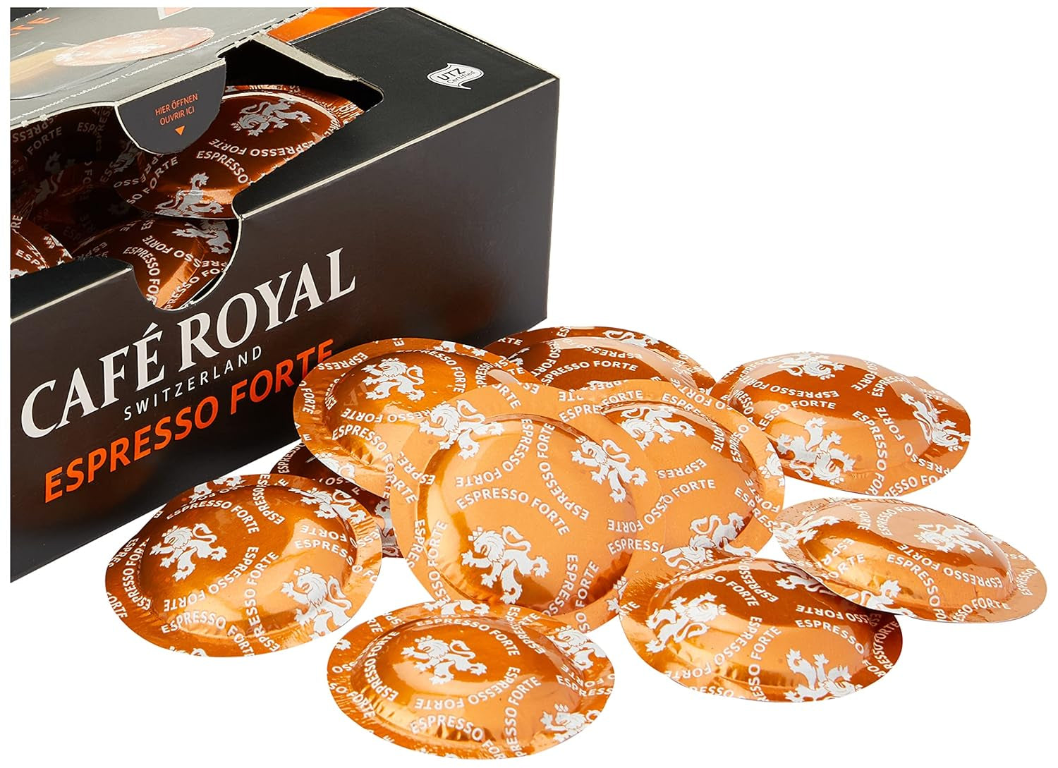 Espresso Forte 50 Pads für professional Nespresso Maschine - 7/10 Intensität - UTZ-zertifiziert & Espresso Decaffeinato 50 Pads für professional Nespresso Maschine - 7/10 Intensität