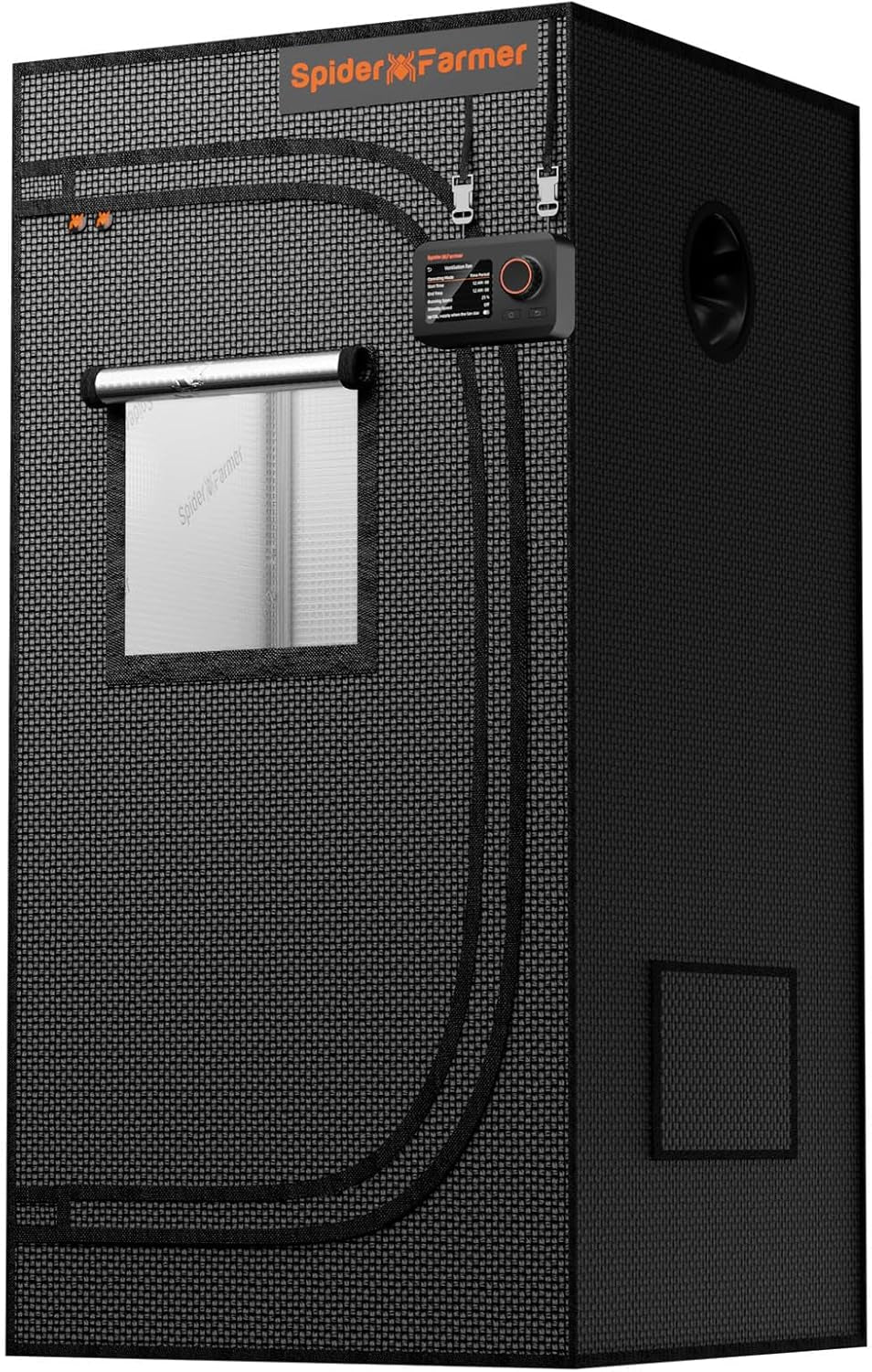 Spider Farmer Pro 70 x 140 x 200 cm großes Wachstumszelt mit Rolltür, Beobachtungsfenster, abnehmbarer Bodenplatte, Mylar 2000D-Gewebe, für Indoor-Hydrokulturen mit SF4000, G4500, SE4500