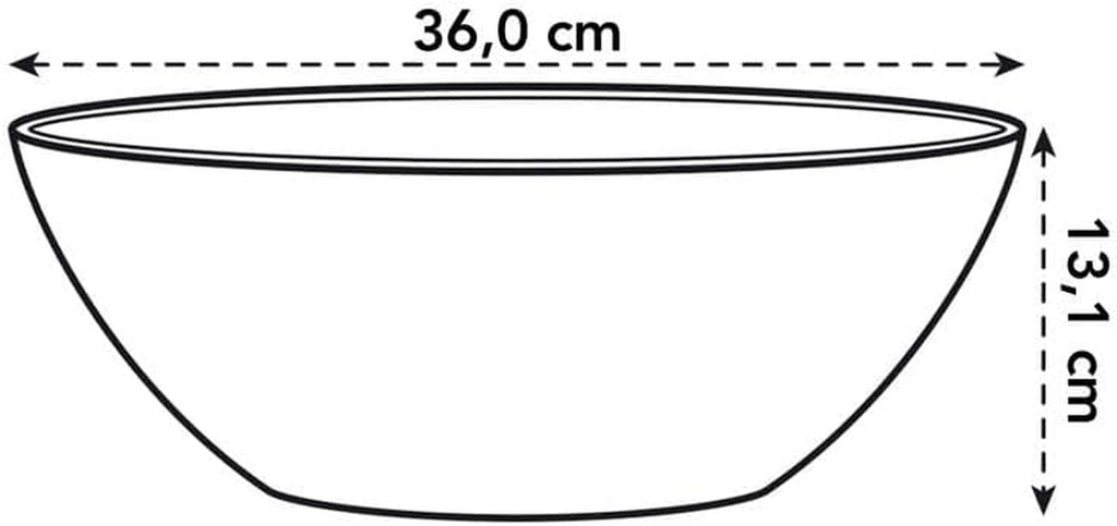 elho Brussels Oval 36 - Ghiveci de flori de interior - Ø 36,0 x Î 13,1 cm - Alb/Alb
