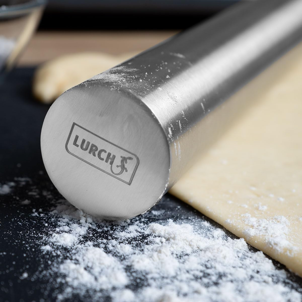 LURCH Teigrolle „Backblech“ Edelstahl 18/10 26cm