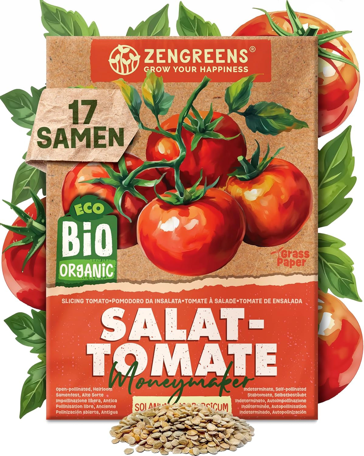 Bio-Tomatensamen im 10er-Set – 10 Tomatensamen für den einfachen Anbau im Garten, Balkon oder Hochbeet – Pflanzensamen – Setzlinge