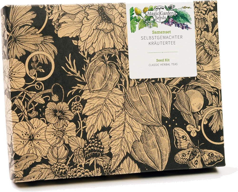 Magic Garden Seeds - Selbstgemachter Kräutertee - Samen Geschenk Set Mit 6 Wohltuenden Kräutersorten - Anzuchtset Mit Pfefferminze, Zitronenmelisse, Salbei, Bergminze, Eisenkraut Und Gewürzfenchel