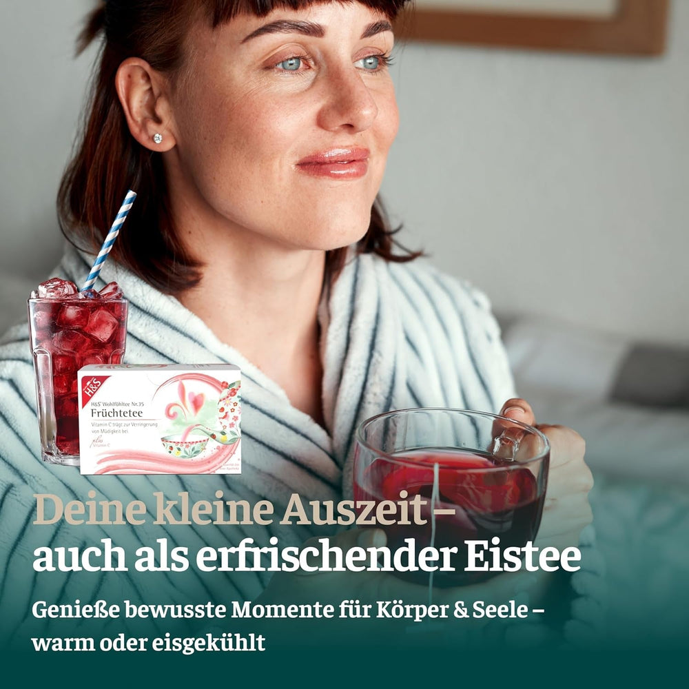 H&amp;S Ceai de fructe cu vitamina C: amestec de ceai de fructe aromat și răcoritor, 20 x 2,7 g