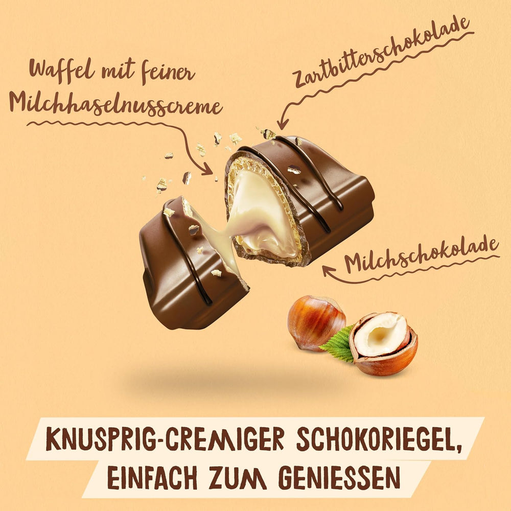 Kinder Bueno Mini – Knusprige Waffel-Schokoriegel, Milchcreme und Haselnüsse und feine Milchschokolade – Karnevals-Leckereien – 1 Beutel Mini einzeln verpackte Riegel (1 x 108 g)