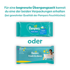Pampers Fresh Clean Feuchttücher, 15 Packungen mit 80 Tüchern, insgesamt 1200 Tücher, leichter Duft, auch für Hände und Gesicht geeignet