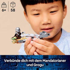 LEGO Star Wars Der Mandalorianer und Grogu auf ihrem Speeder Bike - Set mit Fahrzeug und 2 Star Wars Figuren für Actionabenteuer - Geschenk für Kinder ab 6 Jahren - 75436