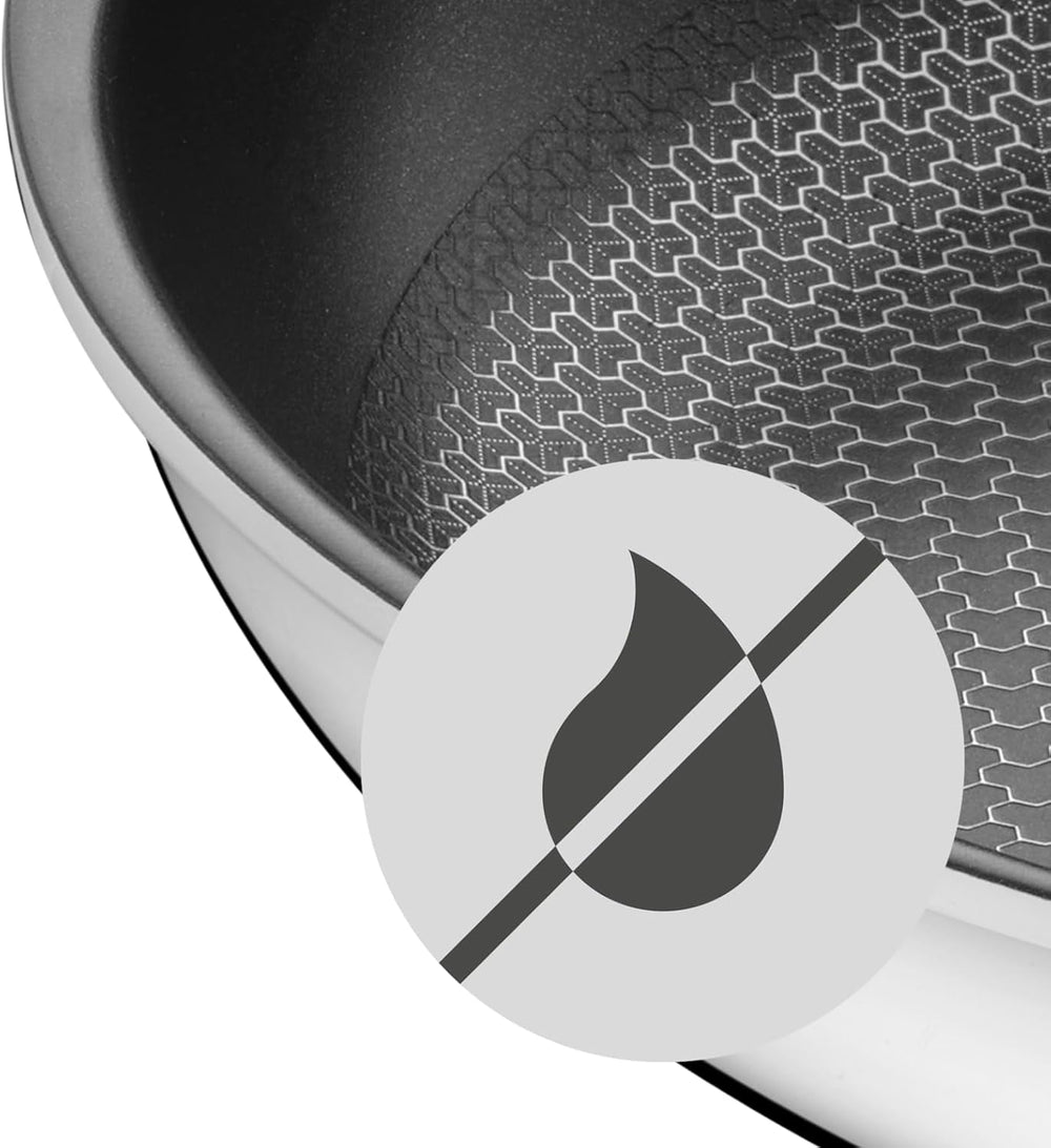 WMF Profi Resist Induktionspfanne 24 cm, Material mit Mehrschichtbeschichtung, Wabenstruktur, Edelstahlgriff, ofenfeste Töpfe und Pfannen Naty Shop