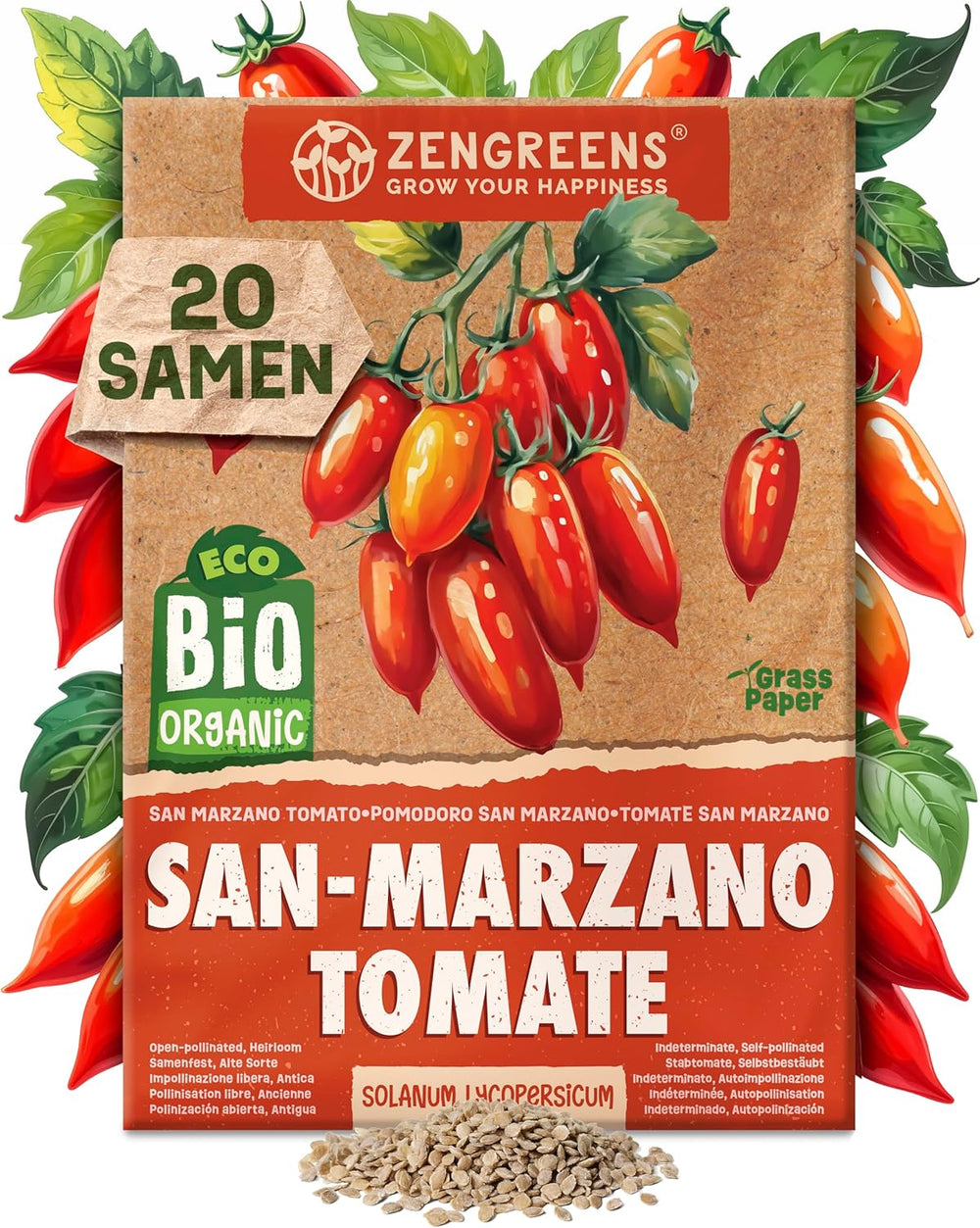 Bio-Tomatensamen im 10er-Set – 10 Tomatensamen für den einfachen Anbau im Garten, Balkon oder Hochbeet – Pflanzensamen – Setzlinge