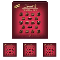 Schokolade - Mini-Pralinen aus dunkler Schokolade | 90 g | Box mit 18 Pralinen, jeweils in 6 köstlichen Sortimenten | Schokoladengeschenk | Schokoladengeschenk (4er-Pack)