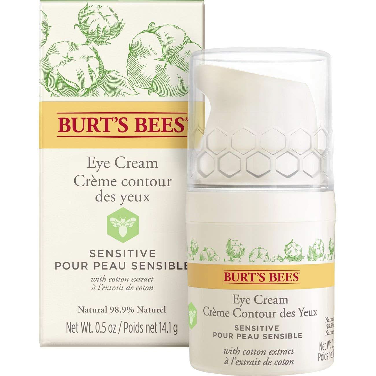 Burt'S Bees Natürliche Augencreme für empfindliche Haut mit Baumwollextrakt, 14 g Kosmetik und Schönheit Naty Shop