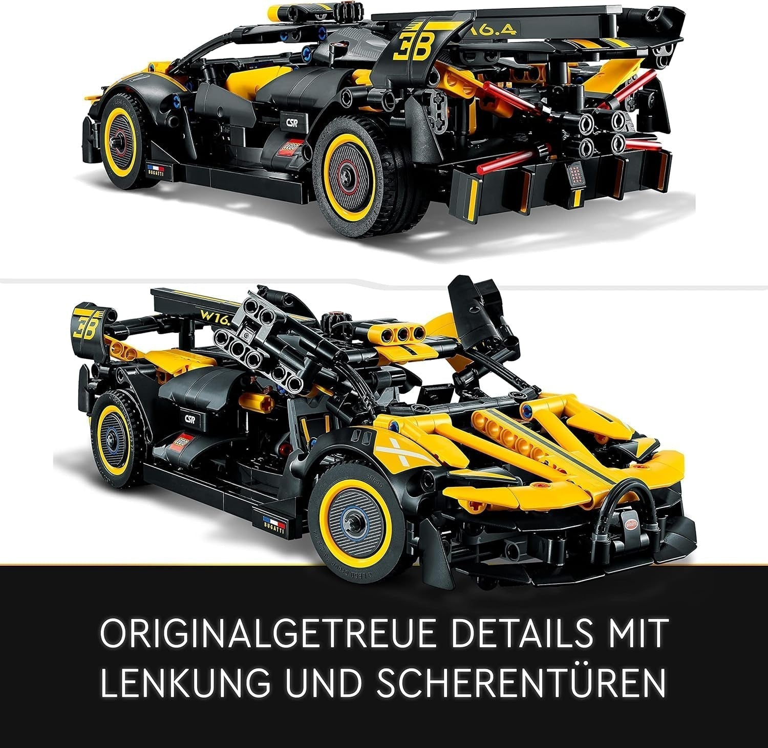 LEGO Technic Bugatti Rennwagen, Automodellbausatz, Sportwagenspielzeug, kultiges Sammlerauto-Set, Bauspielzeug ab 9 Jahren 42151 Bausätze Besuchen Sie den LEGO-Store