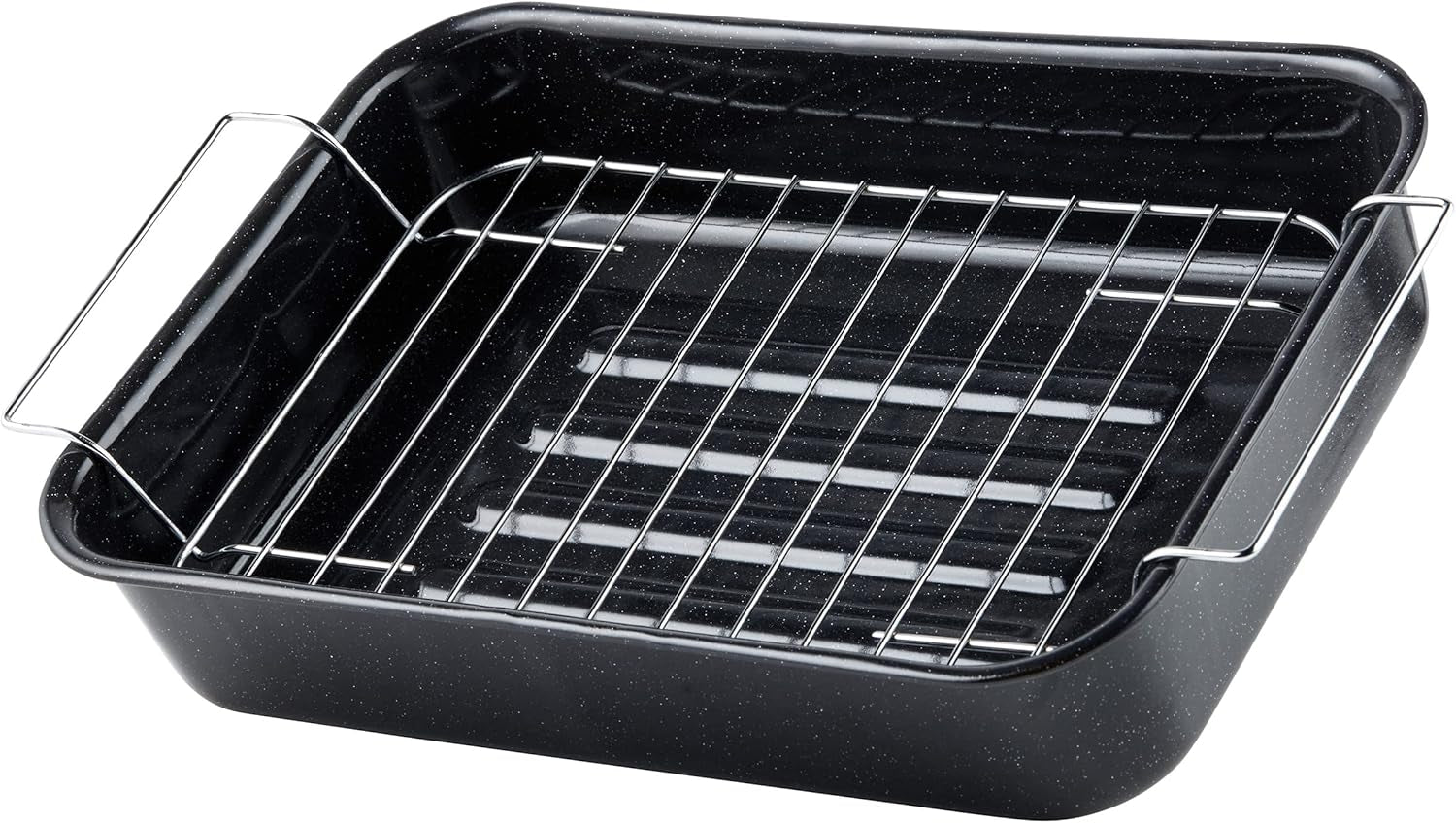 Russell Hobbs CW9161 Romano 34Cm Emaille Bräter - Mit Gitter, Rechteckige Auflaufform Mit Rost, Spülmaschinenfest Ofenform, Grill Auflaufform, Bratform Für Backofen Ofenbeständig Bis 230 Grad Formen und Tabletts zum Backen Naty Shop