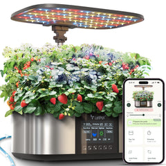 LPH-Max Hydroponic Grow System Kit, 21 Kapseln, App und WLAN, automatisch gesteuert, Smart Indoor Garden mit 36 ​​W LED-Licht, automatisches Tropfbewässerungsset, selbstverwaltete Pflege