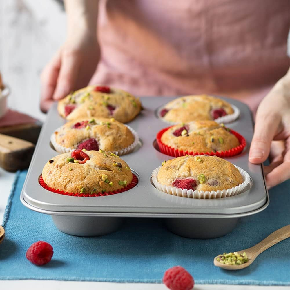 Blech 6 Jumbo-Muffins Ø 9 cm – 34 x 22 x 4,5 cm Backformen und Bleche Naty Shop