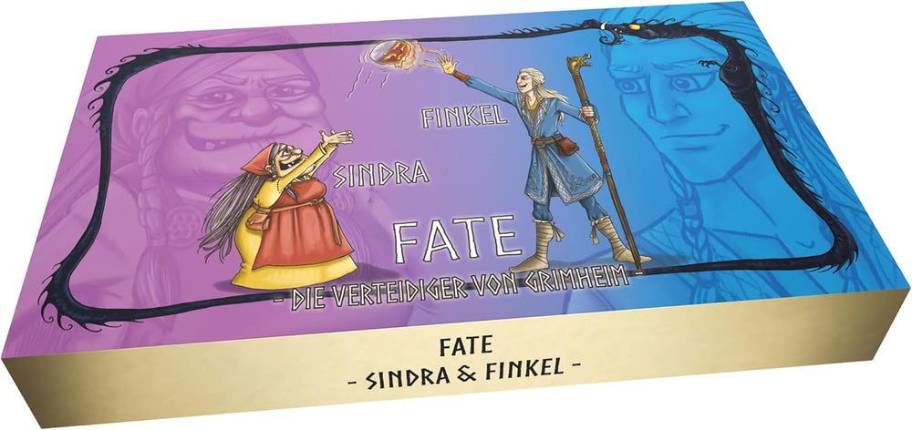 Fate: Defenders of Grimheim, ELZNIR Games, joc de societate fantasy cooperativ, strategie tower defense, pentru 1-4 jucători, vârste 14+, aventură epică, eroi și magie, joc tactic, FryxGames