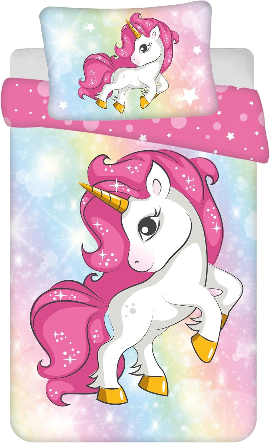 Bettwäsche für Mädchen, Einhorn, 100 x 135 cm und 40 x 60 cm, Baumwolle Bettwäsche – Kinder Naty Shop Standardtitel