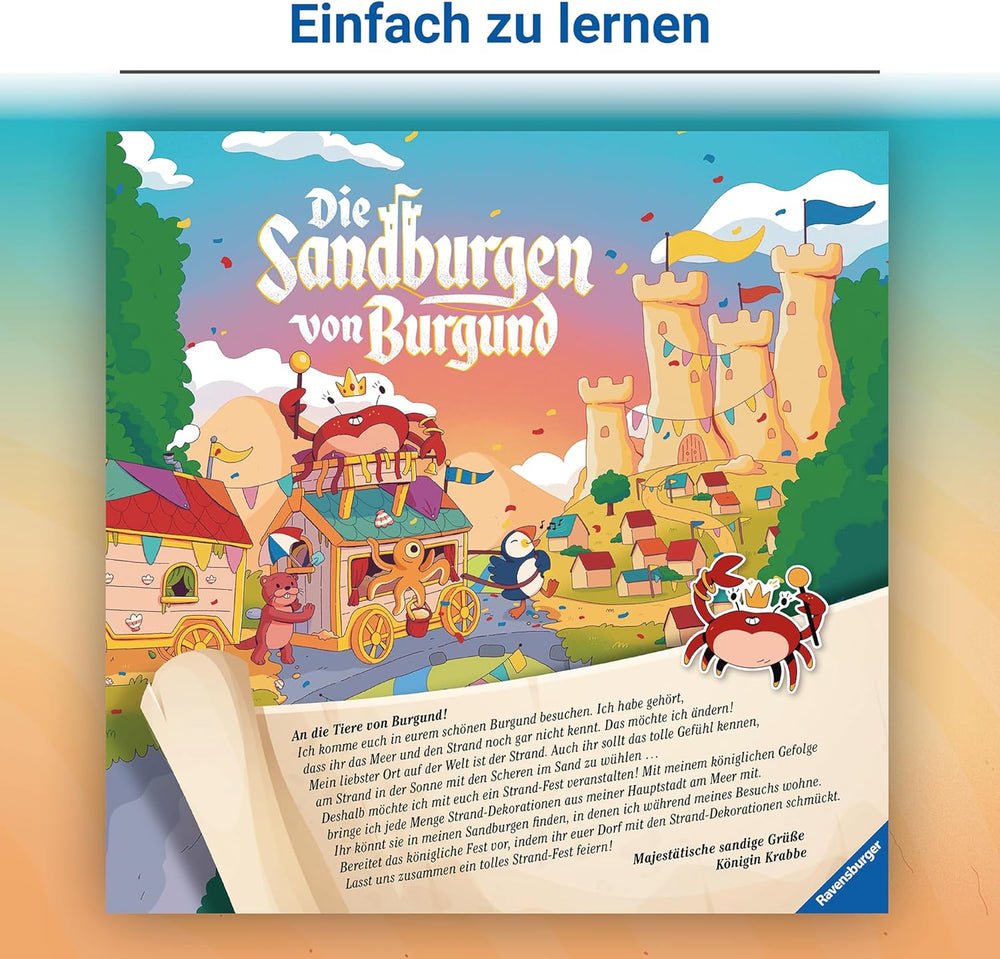 Ravensburger 24687 Burgundy Sandcastles – Spiel für Kinder ab 5 Jahren, für 2–4 Spieler