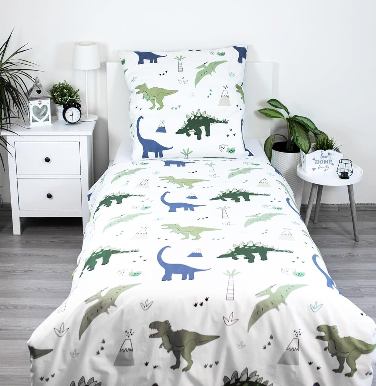 Lenjerie de pat pentru copii, reversibila, Dinozauri Lenjerie de pat - copii Naty Shop Default Title