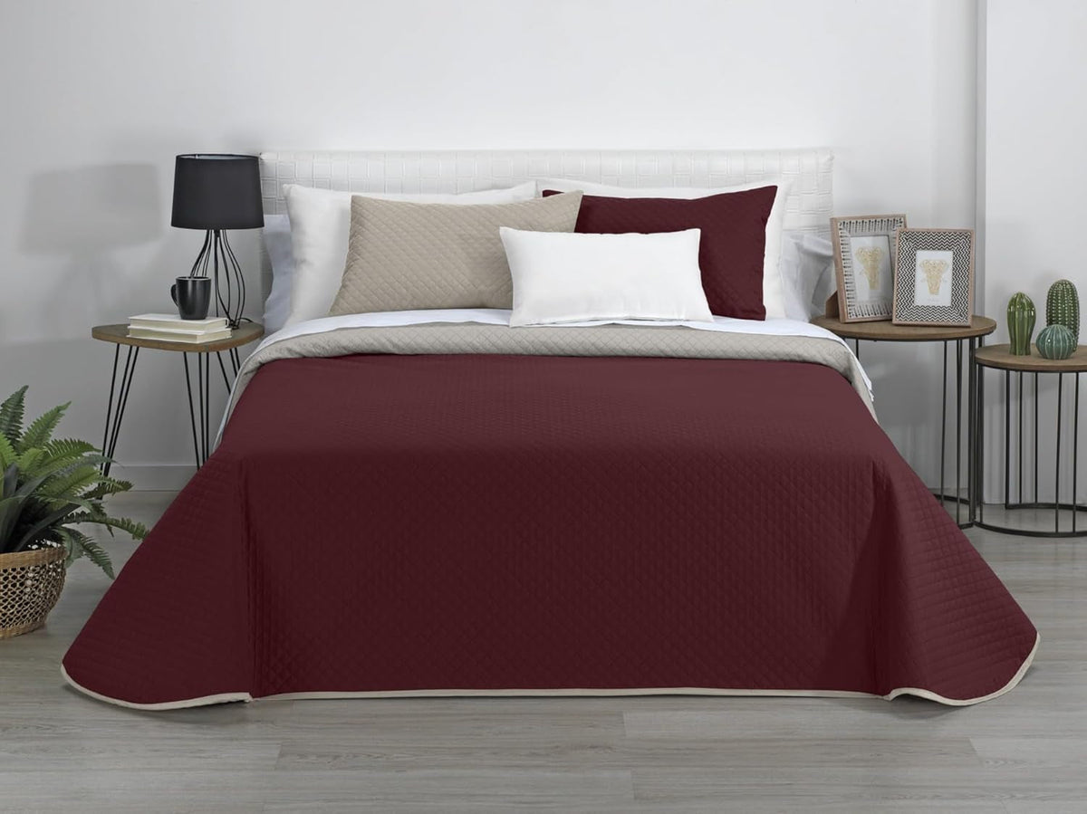 Estoralis | AVA | Cuvertură Boutique Reversibilă | Pentru toate anotimpurile | Culoare - gri/roșu | Pentru pat de 80/90 cm. pat. (180 X 270 Cm. Ancho X Alto) | Cuvertură cu matlasare Plapumi si pilote Naty Shop Titlu implicit