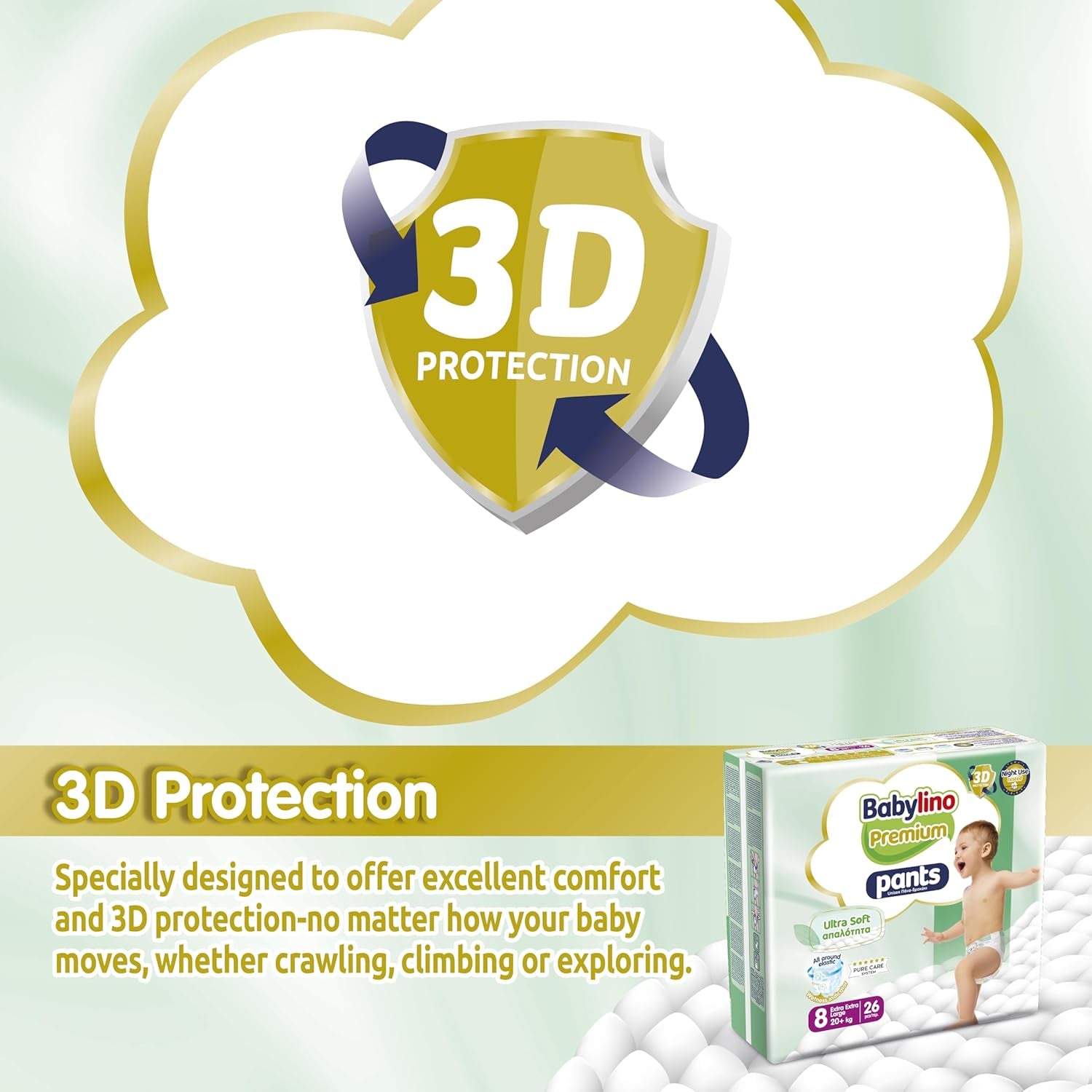 Premium-Hose Größe 8 mit Ultra-Soft-Filter, XXL (20+ kg), 104 Stück