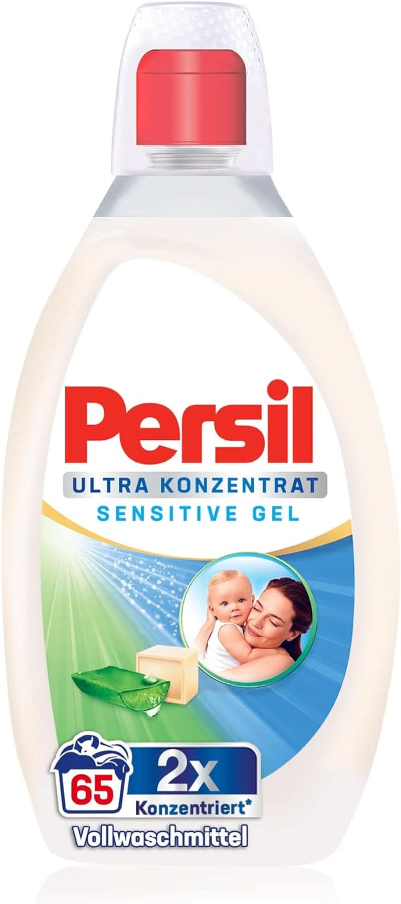 Persil Ultra Concentrate Sensitive Gel (130 Waschgänge), Flüssigwaschmittel für Allergien und Babys in einer kleineren Flasche für weniger Plastik, Entfernt hartnäckige Flecken, Dermatologisch getestete Waschmittel von Naty Shop