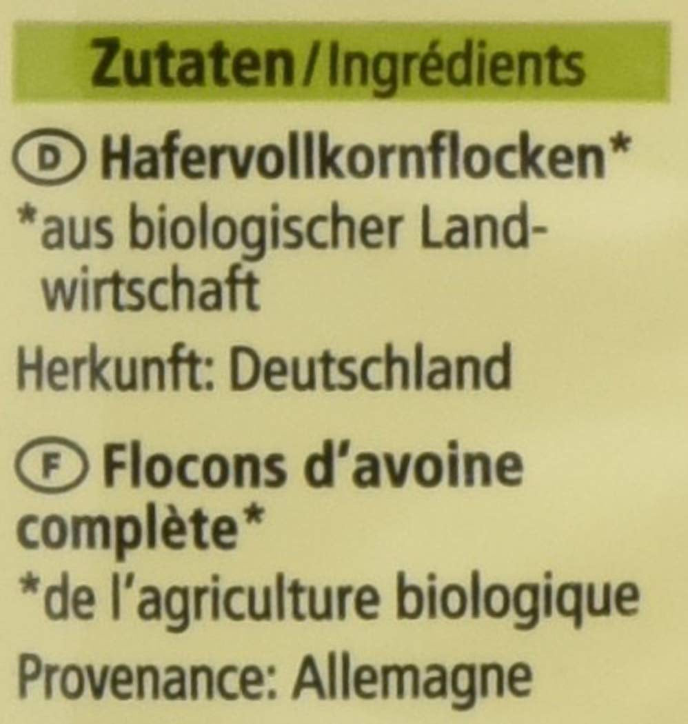 Bio-Haferflocken, kleine Flocken, 500g (1 Packung)