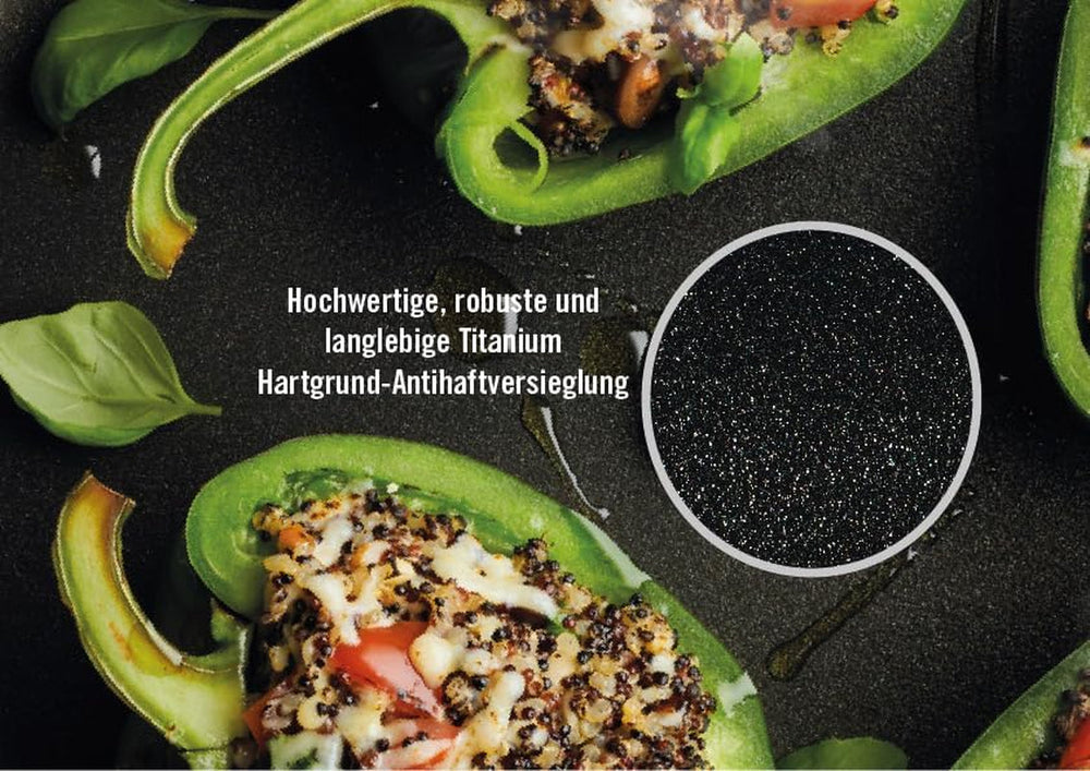 Woll Nowo Titan-Flachpfanne – Induktion, 5 cm Höhe, abnehmbarer Griff – für alle Herdarten, Aluminiumguss, Antihaftbeschichtung. Töpfe und Pfannen Naty Shop