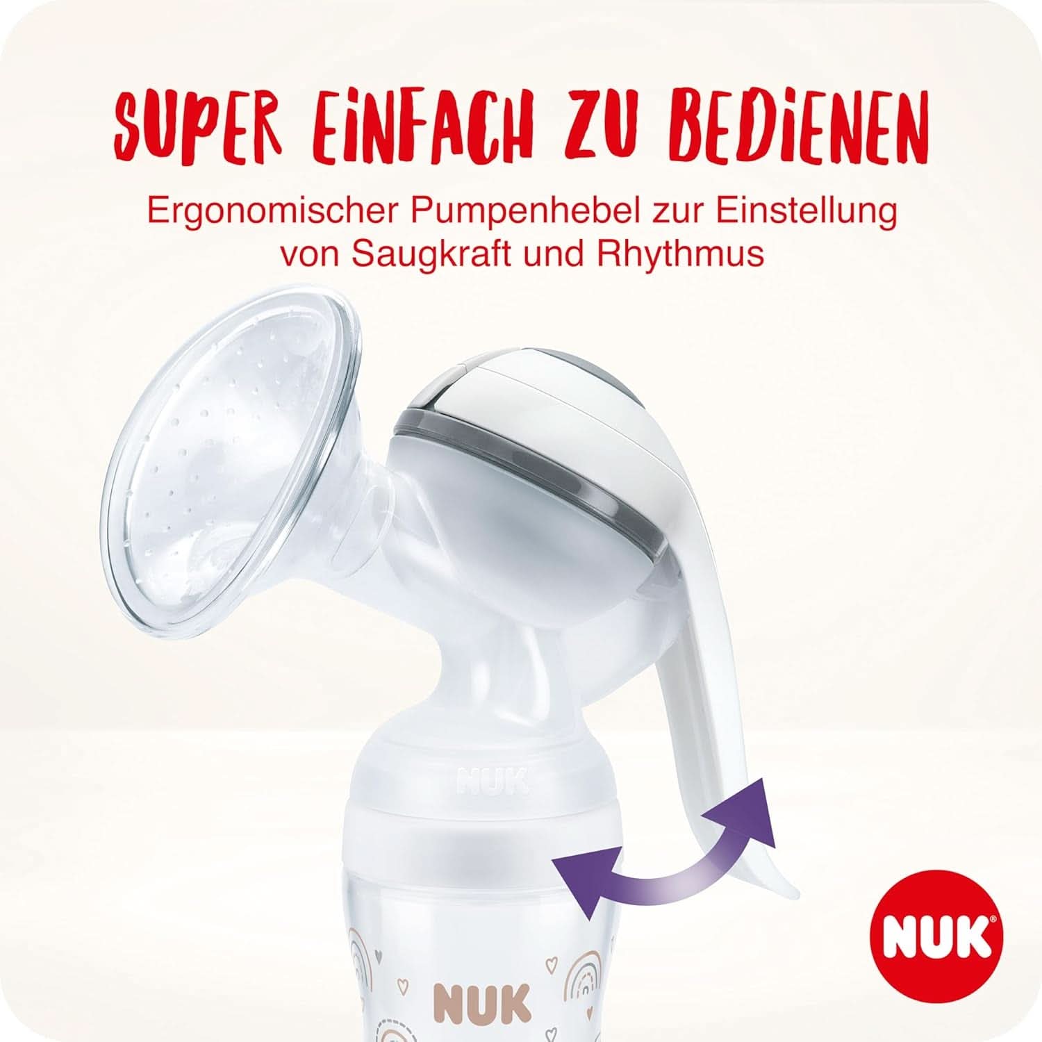 NUK Handmilchpumpen-Set, weiches Silikonkissen, 2 perfekt kombinierte Flaschen, 150 ml Zubehör Essen und Stillen Bebe Naty Shop