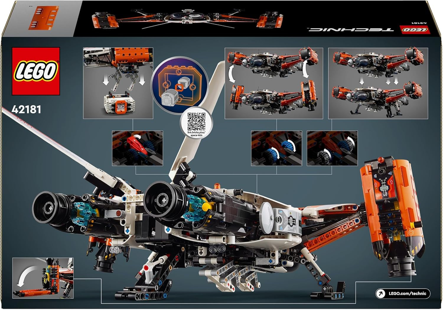 LEGO Technic Vtol Space Transporter LT81, Weltraumbauset, Weltraumspielzeug, Raumschiff, Mini-Rover-Spielset, Geschenk für Jungen und Mädchen ab 10 Jahren 42181 Bausets Besuchen Sie den LEGO-Store