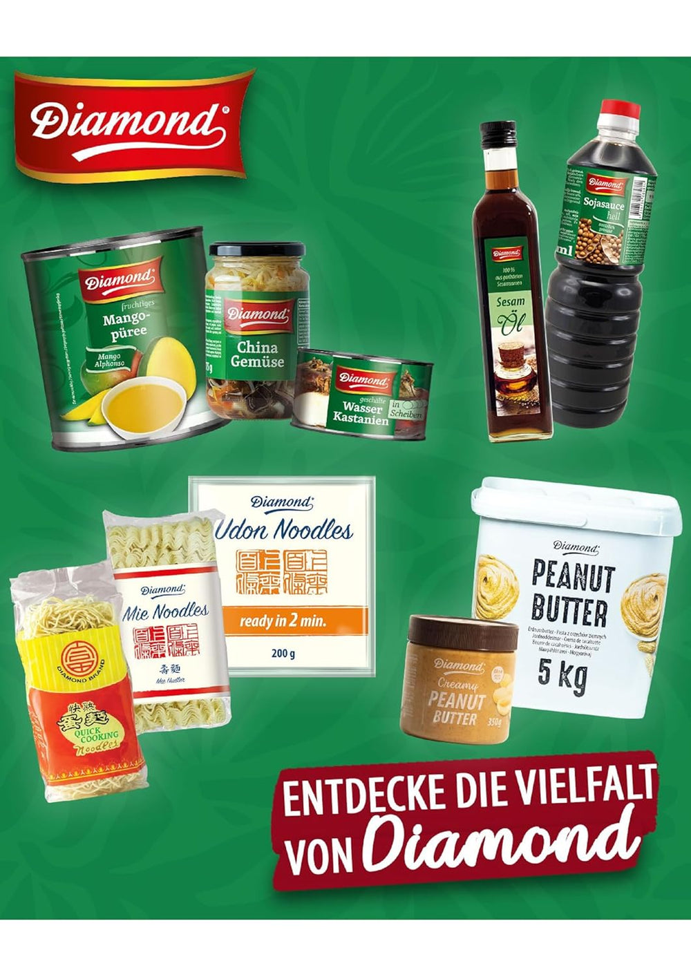 DIAMOND Glasnudeln, lange Glasnudeln, natürlich vegan und glutenfrei – 1 x 250 g