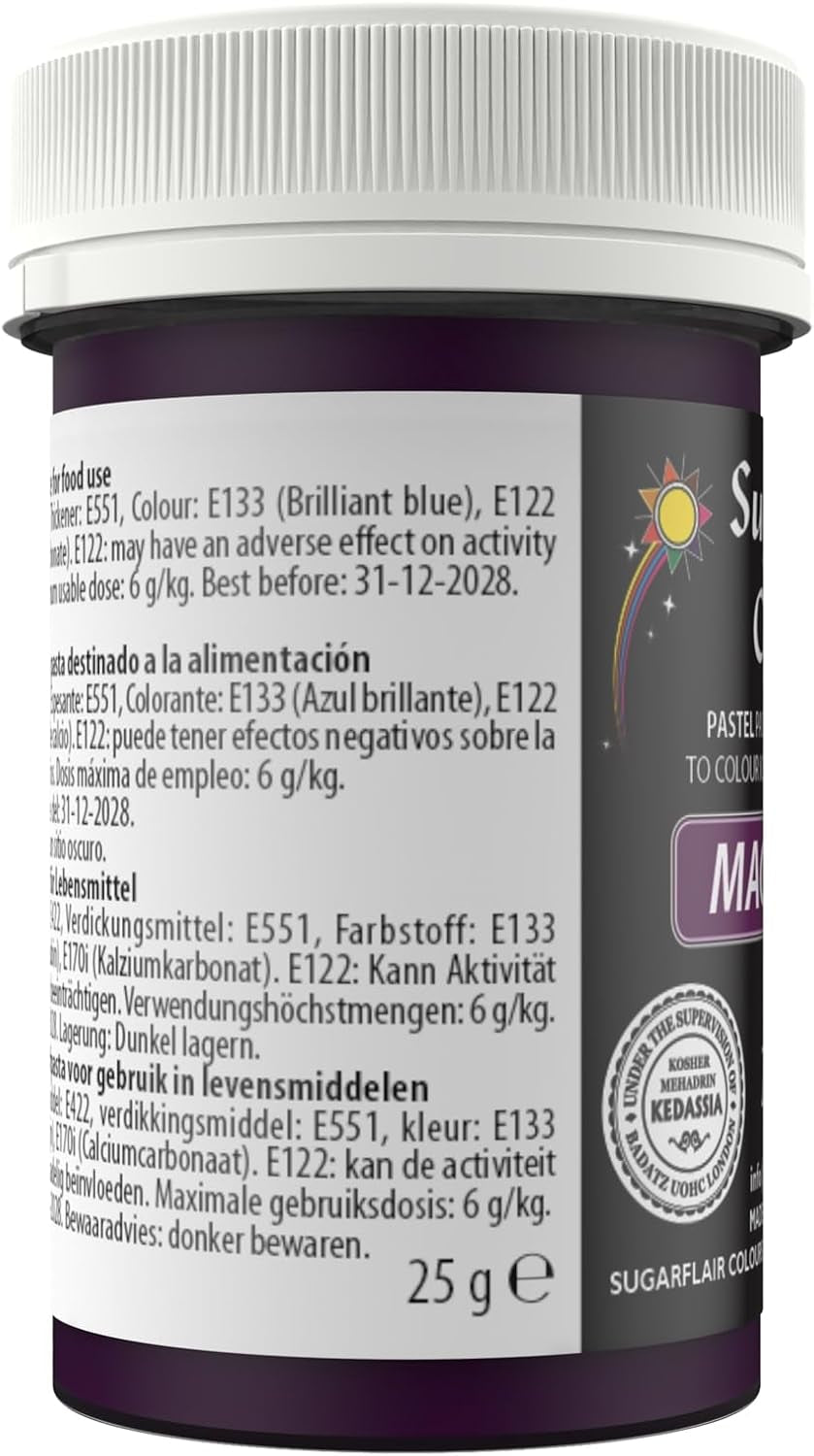Colorant alimentar Sugarflair pentru paste Pastel Magenta, colorant alimentar pentru paste, fondant și marțipan, culori concentrate Spectral - 25 g