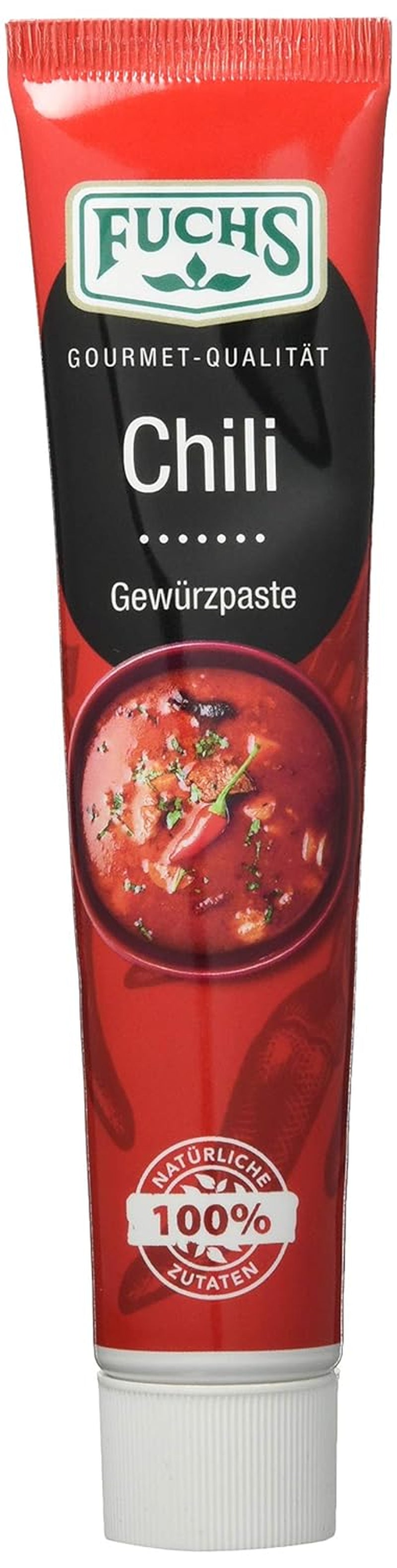 Fuchs Gewürze – Chili Gewürzpaste, vollmundig pikantes Aroma, Paste zum Würzen von scharfen Soßen, Fleisch-Gerichten oder Suppen aller Länder-Küchen, 65 g