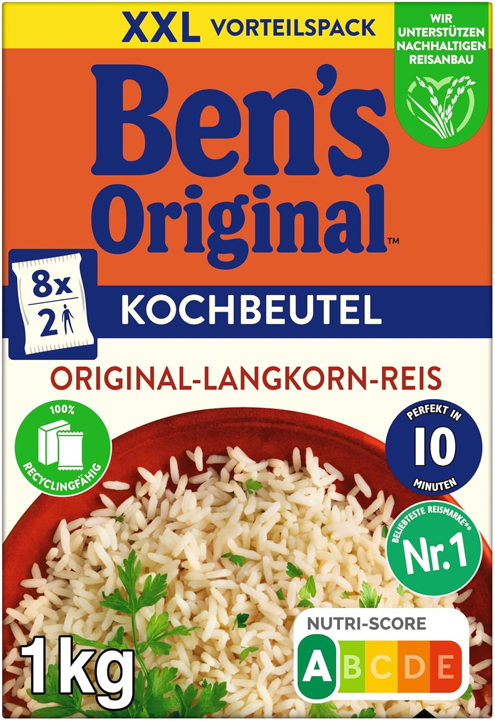 BEN'S ORIGINAL™ Langkornreis, im Beutel gekocht, 10 Minuten, 6 x 1 kg