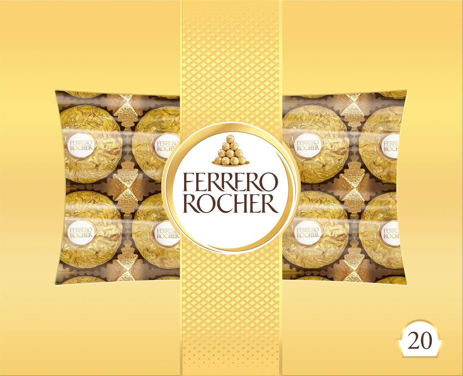 Ferrero Rocher – Knusprige und cremige Haselnuss-Spezialitäten-Pralinen – Valentinstagsgeschenk für Sie und Ihn – 16 Packungen mit 4 einzelnen Pralinen