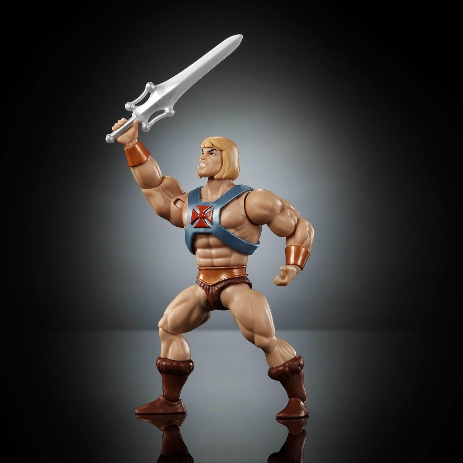 Masters of the Universe Origins Action Figure Faker din colecția de desene animate, aproximativ 14 cm înălțime, duplicat He-Man din serialul TV din anii 1980, design detaliat și 16 puncte de mișcare, JBM82 Action figures Naty Shop