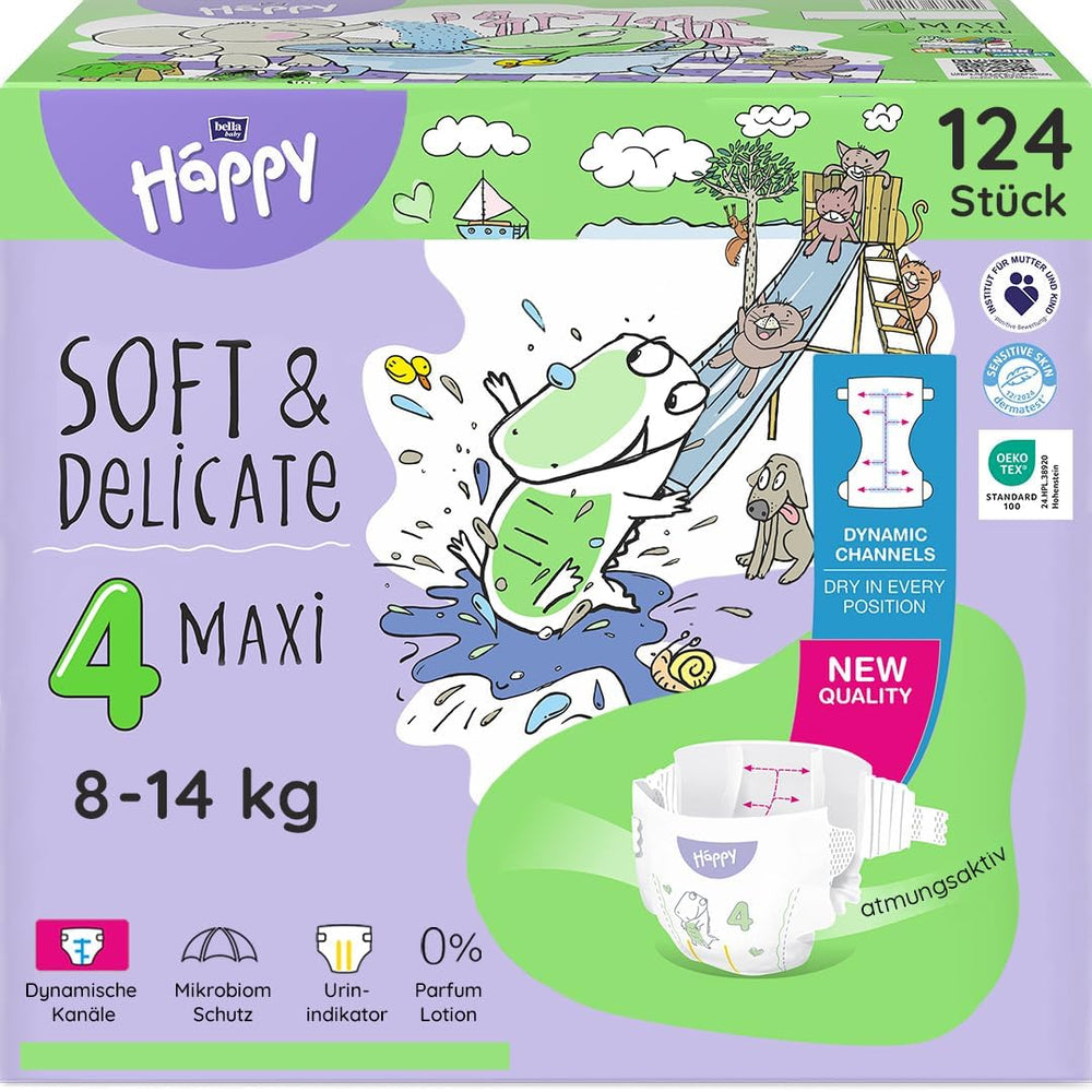 Bella Baby Happy Premium Windeln, Größe 6, Junior Extra, 15+ kg, 96 Stück, DERMATEST und OEKO-TEX Siegel, Einweg-Babywindeln