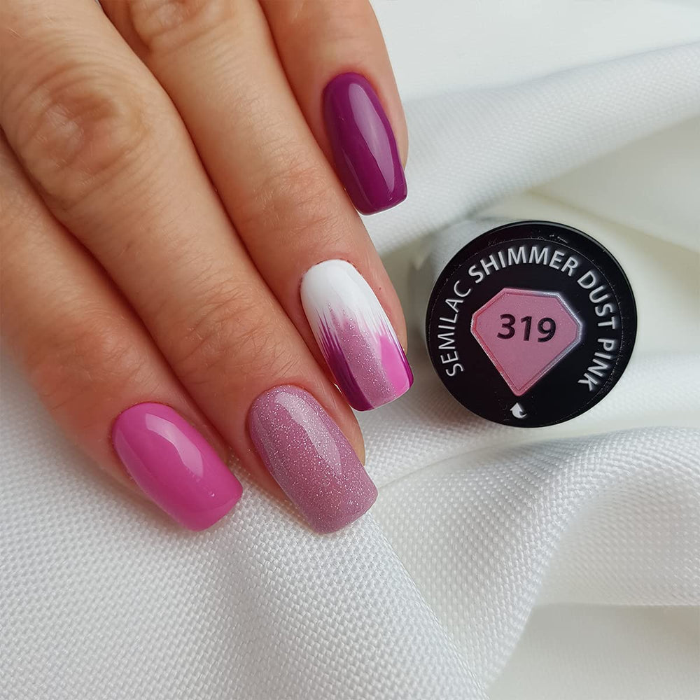 UV-Nagellack Semilac Hybrid 319 Shimmer Dust Pink 7ml