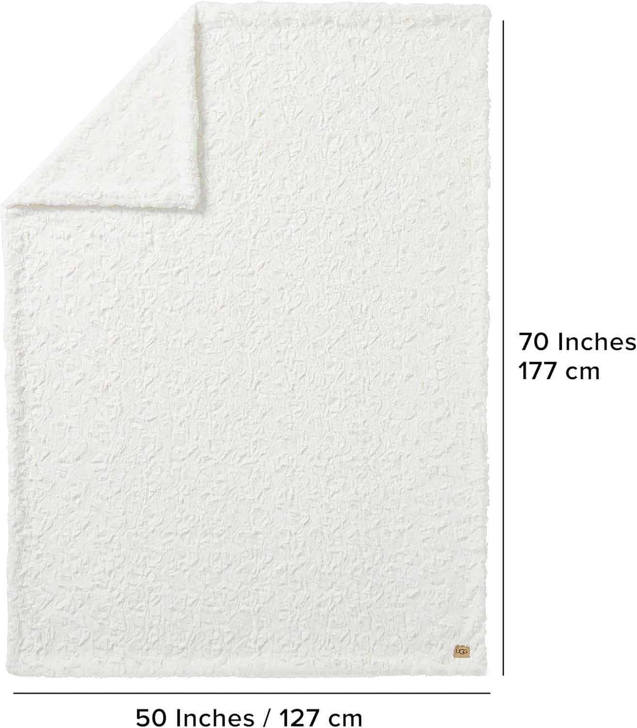 UGG Adalee 10483 Überwurfdecke aus weichem Kunstfell, wendbar, luxuriös, gemütlich, flauschig, flauschig, Hotelstil, Boho, Heimdekoration, weiche, luxuriöse, bequeme Decken für Couch, 178 x 127 cm, UGG-Betten und Decken