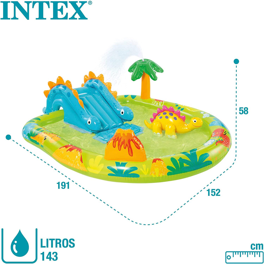 Intex 57166NP aufblasbarer Spielplatz mit kleinen Dinosauriern, mehrfarbig