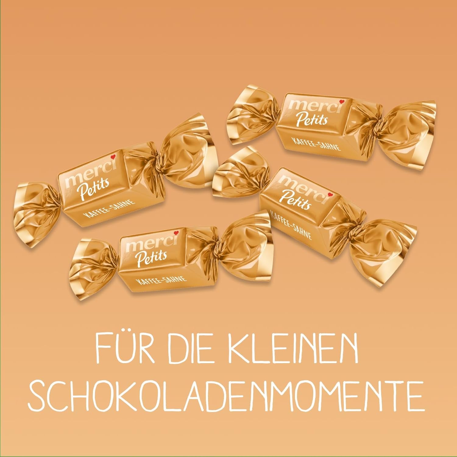 Merci Petits Kaffeecreme – 12 x 125 g – kleine weiße Schokoladenpralinen auf feiner Schokolade mit Kaffeecreme – einzeln verpackte Schokoladenpralinen