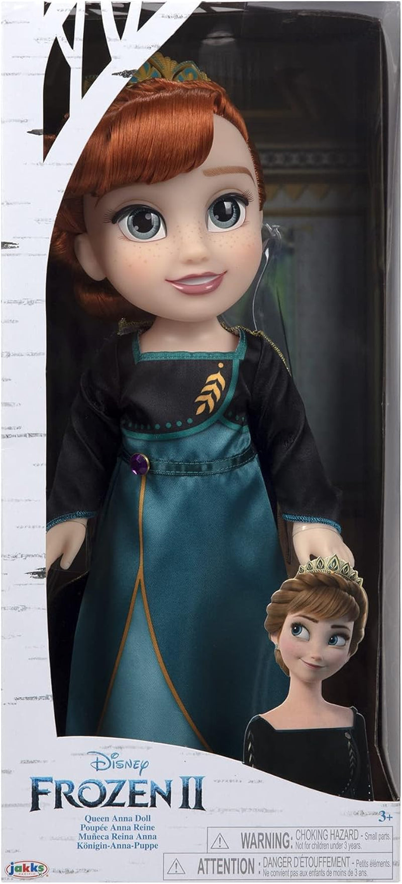 Die Eiskönigin 2 Disney Anna-Puppe – 35 cm große, bewegliche Puppe im kultigen Modekleid mit dem Wappen von Arendelle und der Tiara für zusätzlichen Spielspaß, für Mädchen ab 3 Jahren