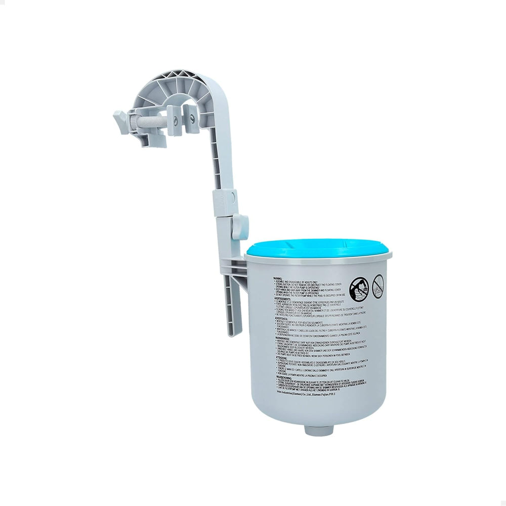Rechteckiger Pool – oberirdischer Pool – 300 x 200 x 75 cm, blau und Oberflächenskimmer – Deluxe-Wandskimmer – hängender Skimmer, grau