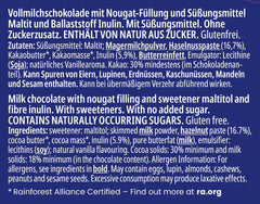 frankonia SCHOKOLADE OHNE ZUCKERZUSATZ Schokolade mit Nougat, glutenfrei, 100 g (4er Pack)