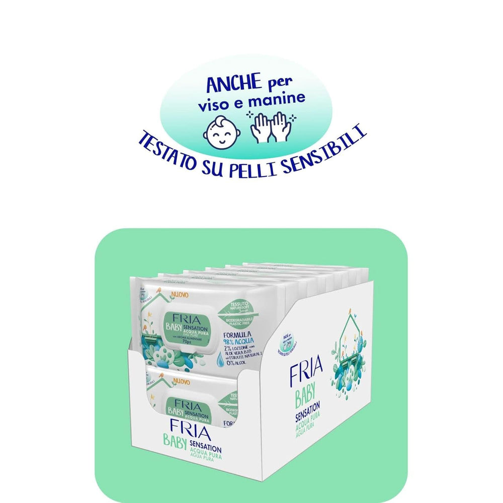 Baby Sensation Windelwechseltücher mit reinem Wasser, 98 % gereinigte Wasserformel mit hautreinigender Wirkung, dermatologisch getestet, Sparpaket Baby Wet Wipes Naty Shop