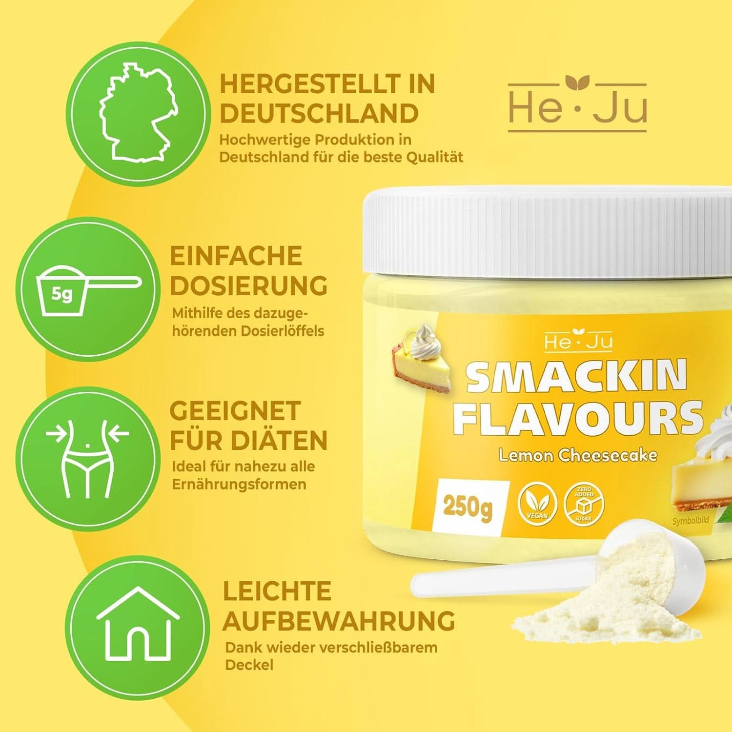 He-Ju Lemon Cheesecake Aromapulver, 250 Gramm Aromen Naty Shop