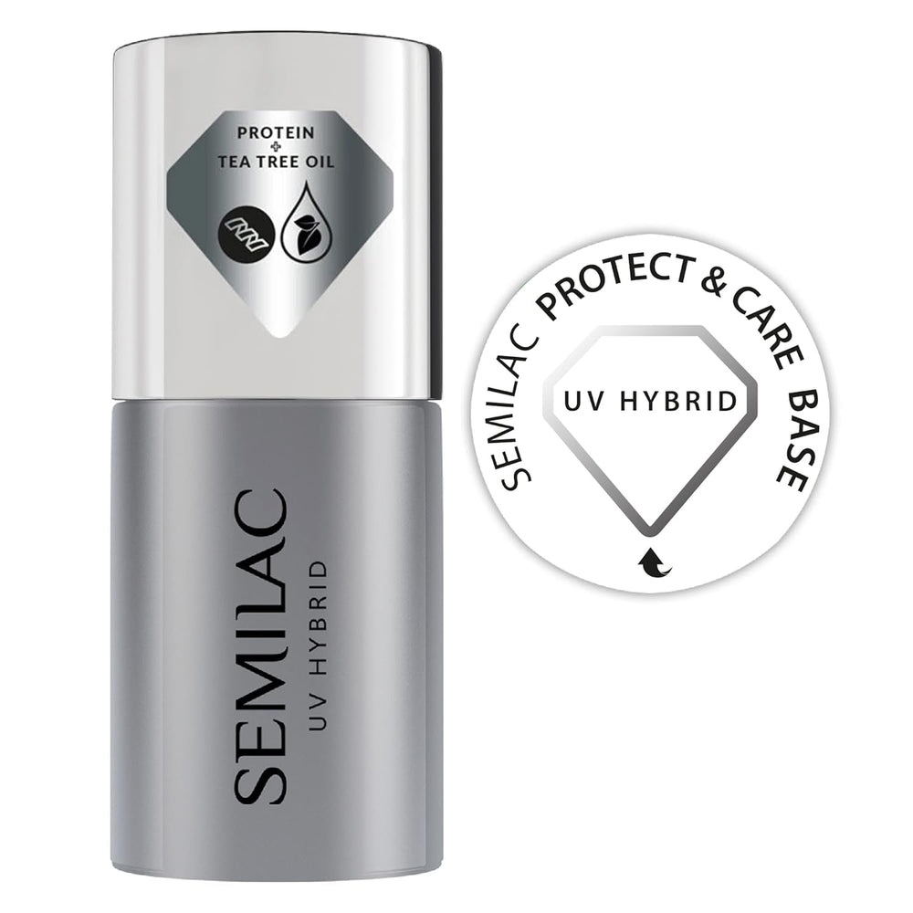 Bază de ojă UV Semilac Pure&Clean 7 ml – Bază hibridă autonivelantă pentru unghii sensibile
