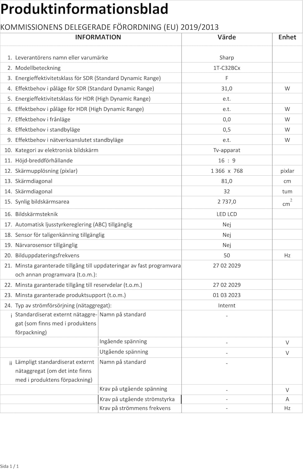 Televizor inteligent SHARP 32BC6E, 81 cm (32 inch), HD Ready, LED (Harman Kardon, HDMI, tuner HD)